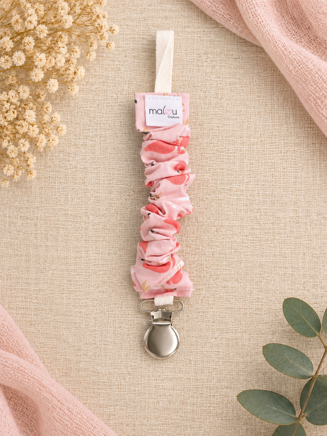 Attache-tétine Flamingo – Atelier Malou 284