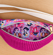 Banane enfant K-Pop en velours fuchsia vue intérieure