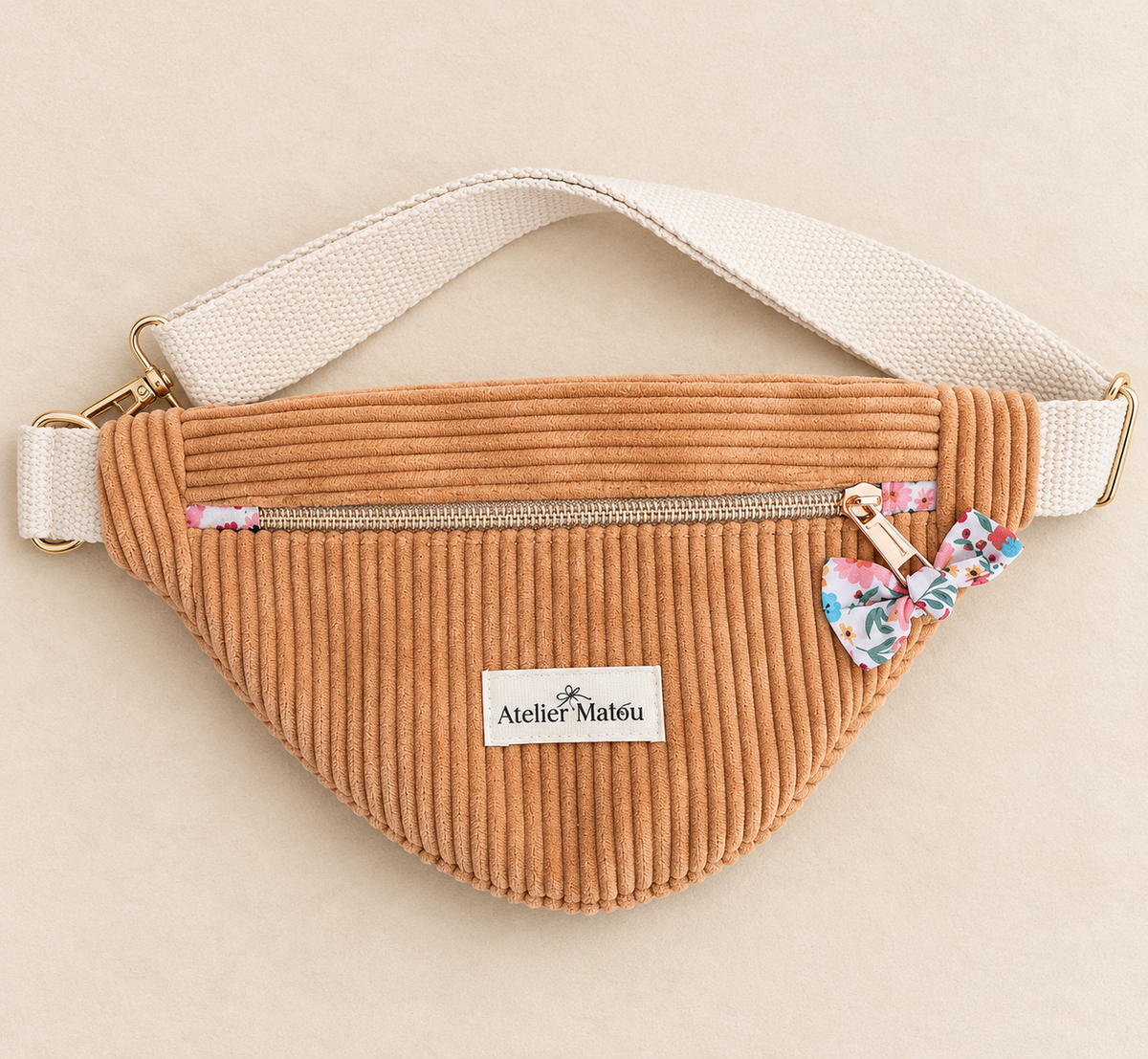 Banane enfant Marta en velours orange clair