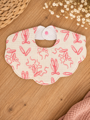 Bavoir fleur Ballerine en coton et éponge nid d'abeille blanche, vue arrière