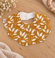 Bavoir fleur Feuilles de miel en coton de gaze et éponge nid d’abeille blanc