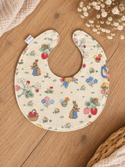 Bavoir simple Jules motif lapins et fleurs