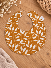 Bavoir simple Feuilles de miel en coton de gaze et éponge nid d’abeille blanc