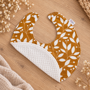 Bavoir simple Feuilles de miel vu sur l’envers avec éponge nid d’abeille blanc