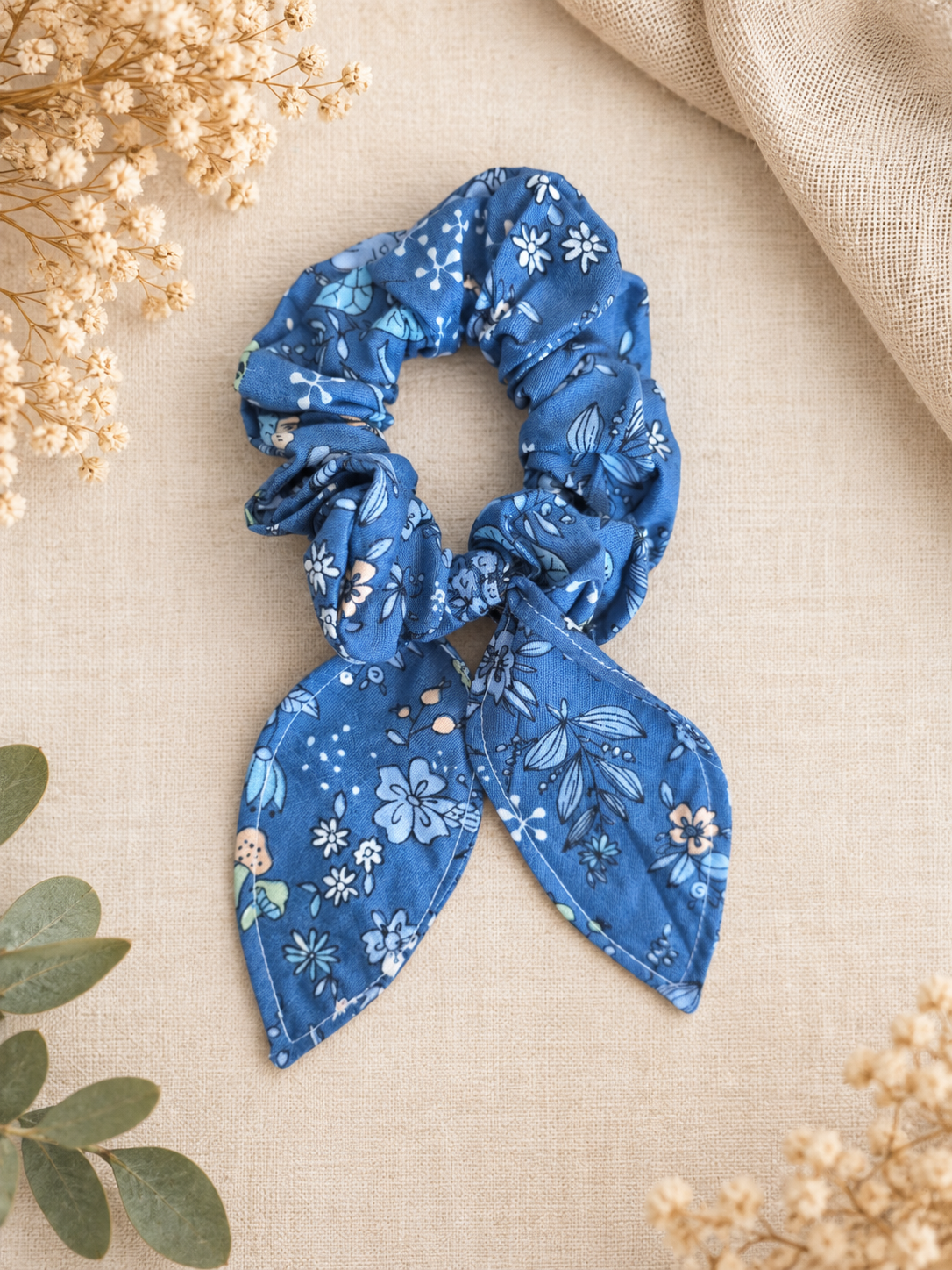 Chouchou foulard Blue Jean