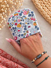 Débarbouillette Blue Garden en tissu fleuri