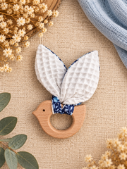 Hochet de dentition Blue Garden – vue arrière