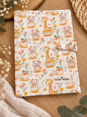 Protège carnet de santé Éléphants & Girafes