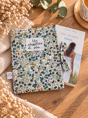Pochette pour livre ou liseuse Un chapitre de plus, motif floral, avec livre